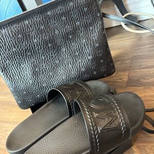 Black crossbody/clutch MCM bag with slides size 10 women